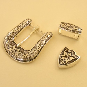 3 Piece Buckle Set Silver Plated 25mm (1'')